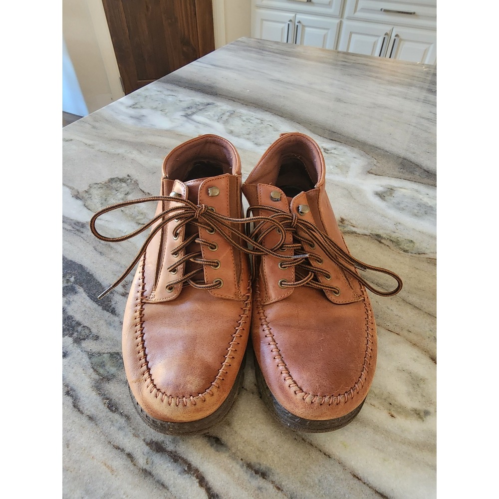 Dr Scholls Mily Chukka Women Tan Leather Lace Up Ankle Boots Comfort Shoes S - Picture 2 of 9